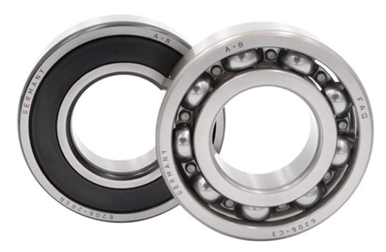 6206 Deep Groove Ball Bearing 11000 R/Min Grease Lubricated 30x62x16mm