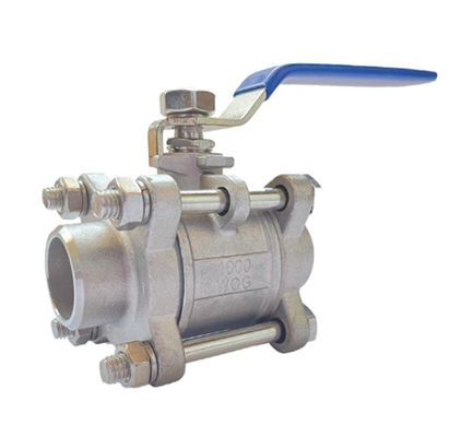 Q11F-16P Die Casting Ball Valve SS316 Body / Ball / Stem POM Ball Seat Length 107mm