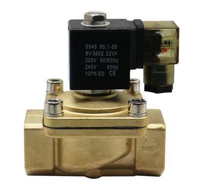Die Casting 2 Way Solenoid Valve Orifice 8mm DN08 Pressure 10MPa Brass Body Material